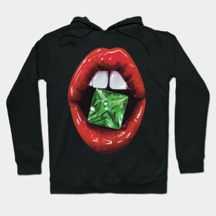 Lips with Emerald Hoodie